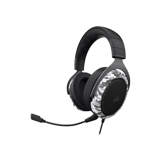 Corsair HS60 Haptic Stereo Gaming Headset with Haptic Bass, Memory Foam Earcups, Removable Microphone, Windows Sonic Compatible, Discord-Certified for PC - Arctic Camo
