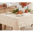 thumbnail image 6 of Newbridge Thanksgiving Taupe Tremont Autumn Leaf Damask 52 x 70 inch Rectangle Fabric Tablecloth, 6 of 7
