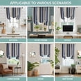 thumbnail image 6 of Tie Up Curtains for Windows Blue Striped Valance Adjustable Balloon Curtain Geometric Beige Stripes Tie Up Shades for Kitchen Living Room Bedroom Privacy Curtain Drape 34x45 Inch, 6 of 9