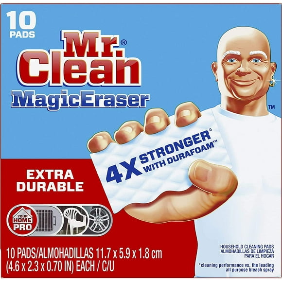 Mr. Clean Éponge Magique Extra Durable, Tampons de Nettoyage avec Durafoam, 10 Unités