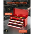 thumbnail image 4 of VEVOR Tool Box 20.5-inch Portable Metal Tool Box with 3 Drawers Tool Organizer Red, 4 of 9