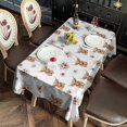 thumbnail image 2 of White Highland Cow Flower Pattern Rectangle Tablecloth 60"x120",Waterproof Polyester Rectangle Table Cloth, Wipeable Spillproof Polyester Tablecloth for Dining, Camping, Indoor and Outdoor, 2 of 6