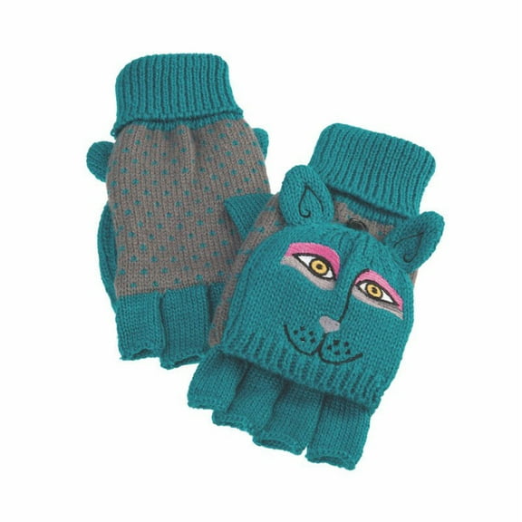 Doggie Flip Mittens - Teal