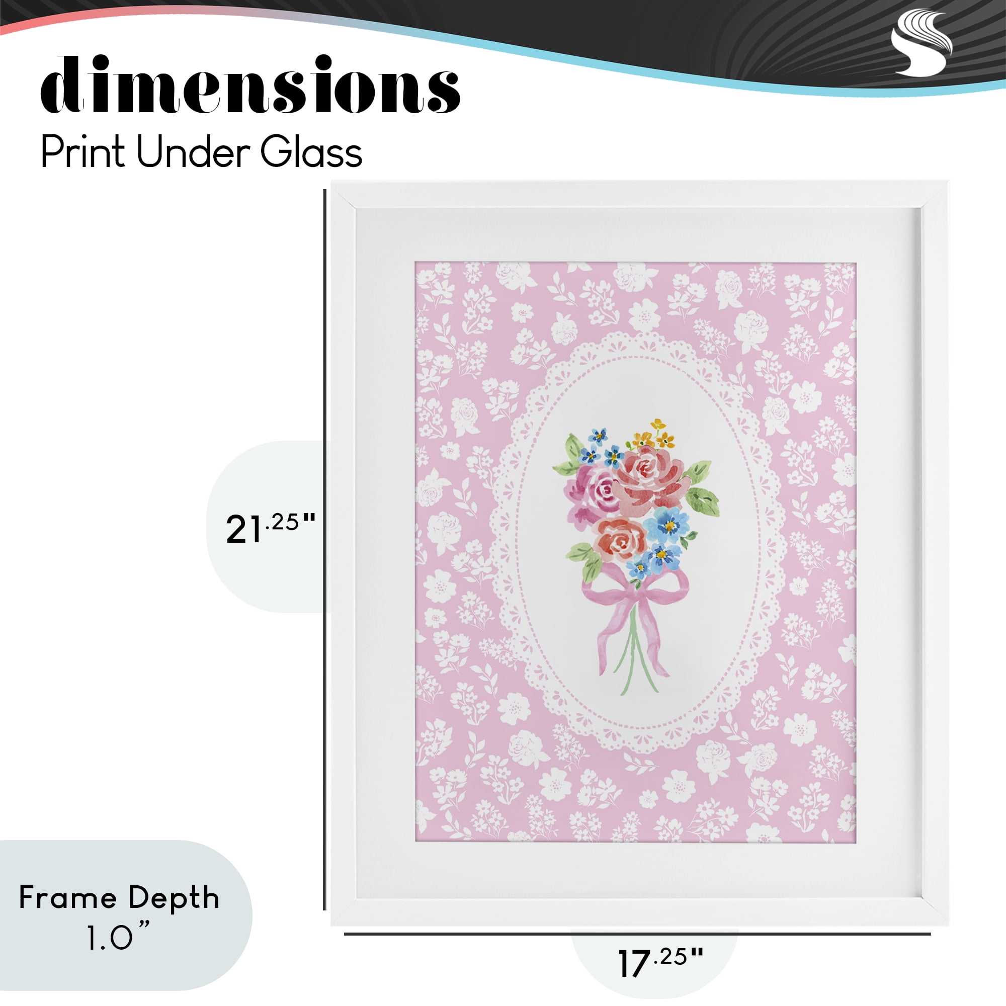 Stupell Industries Pink Feminine Bouquet White Framed Print Under Glass, design by Corinne Haig