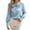 Blue, variant on Women's Dressy Blouses Bow Collar Puff Sleeve Long Sleeve Satin Silk Work Tops Business Workwear