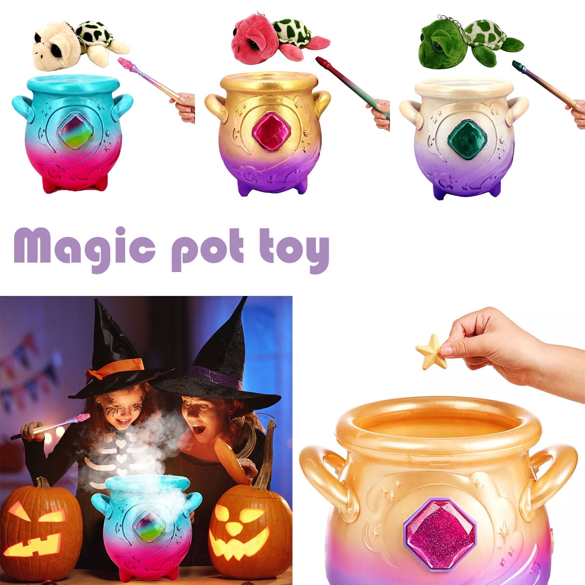 Fyeme Magic Pot Toy for Kids with Cover Stick Doll Magic Fog Pot  Imagination Development Mist Pot Toy Parent-children Interactive Magic Fog  Toy for