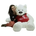 thumbnail image 2 of Giant White Teddy Bear Soft 55 Inch, Wears Removable T-shirt I LOVE YOU THIS MUCH, 2 of 7