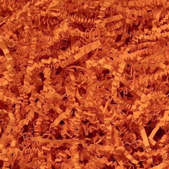 1/2 LB Crinkle Cut Paper Shred Filler 8 oz Orange Crinkle Shredded Paper for Gift Box - Gift Basket Bag Filler - Grass Cushion Stuffing for Halloween, Fall, Easter, Holiday Packaging Wrapping