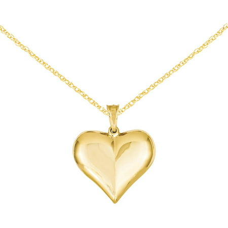 14kt Gold Puffed Heart Pendant