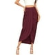 thumbnail image 5 of Gibobby mini faldas de mujer Maxi drapeado Casual Slit Falda Elástica Alta asimétrica Sólido Falda de cintura para mujer(Vino， S), 5 of 5