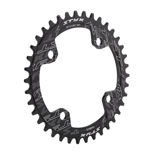icleta de carretera con plato, 32/34/36 / 38T BCD 104 icleta de monta?a Anillo de cadena de manivela simple de acero Speedway Anillo de manivela de velocidad única Reemplazo para icleta(38TNegro) Ecomeon no
