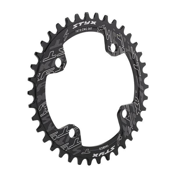 icleta de carretera con plato, 32/34/36 / 38T BCD 104 icleta de monta?a Anillo de cadena de manivela simple de acero Speedway Anillo de manivela de velocidad única Reemplazo para icleta(38TNegro) Ecomeon no