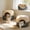 Oxford Grey/Khaki-M-2Pack:15.7"Lx15.7"Wx12.9"H, variant on Cat Bed Cave For Indoor Cats 2-in-1 Foldable & Lounge With Reversible Cushion Calming Enclosed House Small Dogs Puppies Donut Cozy Hideaway 17.5 Inches (brown)