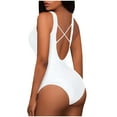 thumbnail image 3 of Bathing Suit For Women- "Women's Chic Neck Swimsuit Color Straps Open Back Triangle Design", Bikini Femme, 3 of 5