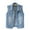 Light blue, variant on Slim-Fit Camisole Multi Color Denim Vest Female Short Spring and Summer Slim Thin Burlap Shoulders Broken Holes Vest Jacket Womens Tees and Tanks Blue M