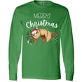 thumbnail image 3 of Inktastic Merry Christmas Cute Sloth with Santa Hat and Lights Long Sleeve T-Shirt, 3 of 5