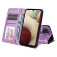 thumbnail image 4 of Cutyskin Case for Samsung A12 4G,Wallet Case,PU Leather Flip,Kickstand,Double Magnetic Clasp,Embossed Mandala Flower Lanyard Protective PU Leather Cover for Samsung Galaxy A12 4G, Purple, 4 of 12