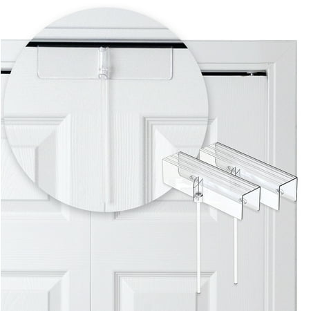Safety Innovations Deluxe Bi-Fold Door Lock with Extension Wands for Childproofing, Clear, 2 Piece