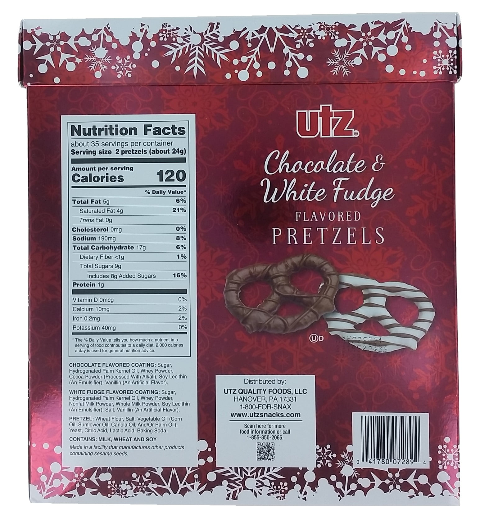 Utz Chocolate Covered Pretzels Box / Utz Chocolate Flavored Covered