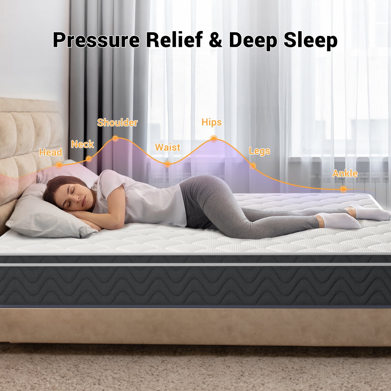 Full Size Mattress, Homasen 10 inch Tight Top Memory Foam with Pressure Relief and Motion Isolation, Medium Full Size Mattresses in a Box
