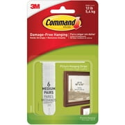 3M Picture Hanging Strips Medium White 6/Sets per Case CHS1250