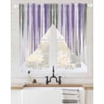 thumbnail image 2 of Purple Gray Swag Valances for Windows, Vintage Country Abstract Gradient Aesthetic Rod Pocket Sheer Valances for Large Windows, Swag Toppers Light Filtering for Kitchen Living Room 2 Panels 36''x63'', 2 of 2