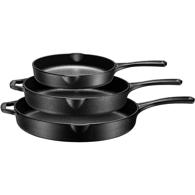 Bruntmor Pre-seasoned 6 Inch Black Cast Iron Nonstick Frying Pan | Set of  4| Oven Safe Cast Iron Skillet | Egg Pan/Grill Pan Set | Cast Iron Pot/Cast