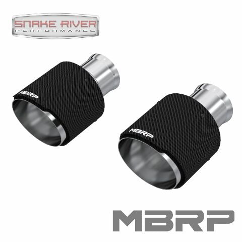 MBRP 5" Carbon Finish Dual SS Steel Exhaust Tips for 15-24 Dodge Durango Charger