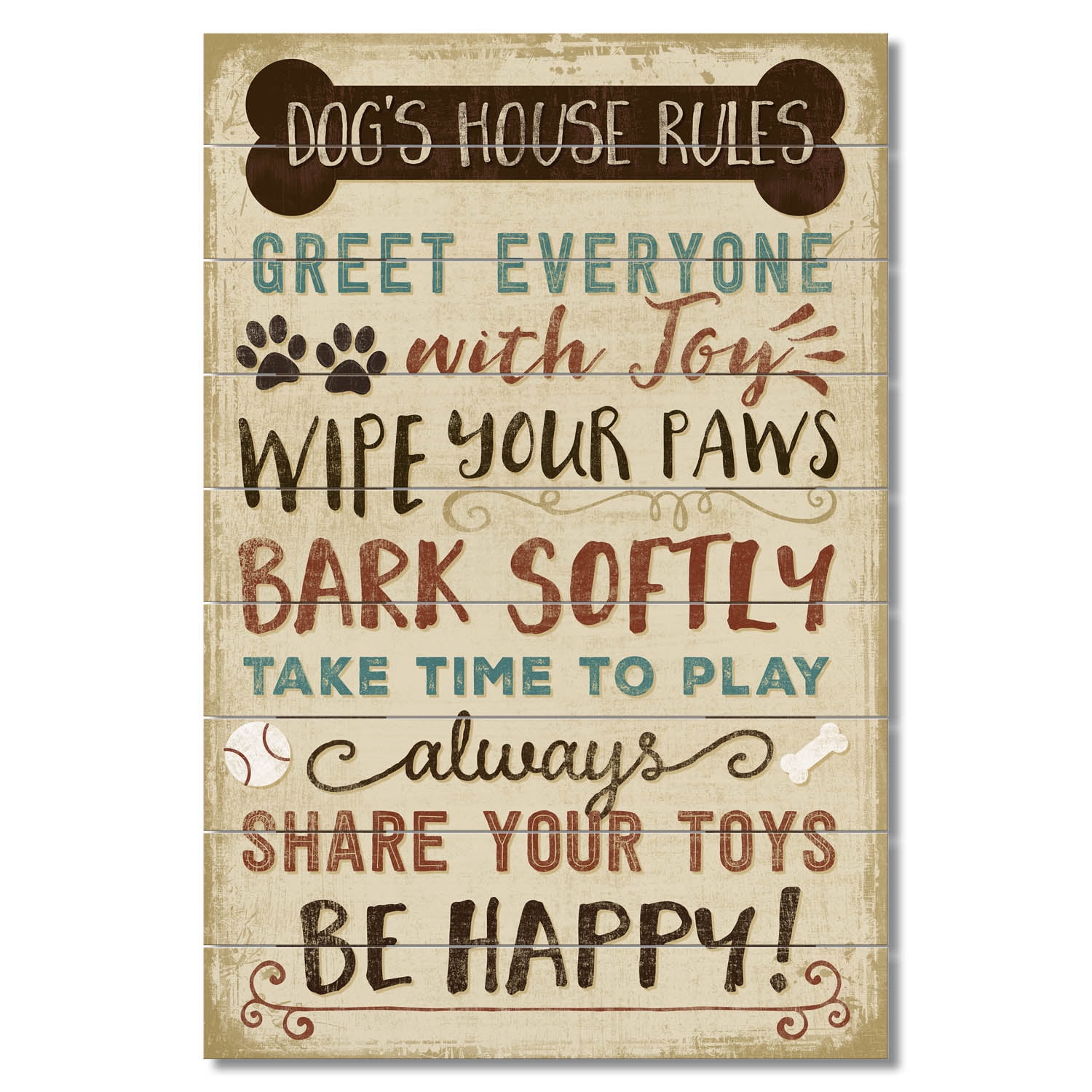 Highland Home The Dog House Rules Slatted Pallet Wood Sign Walmart