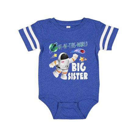 

Inktastic Out of this World Big Sister Astronaut in Space Gift Baby Girl Bodysuit