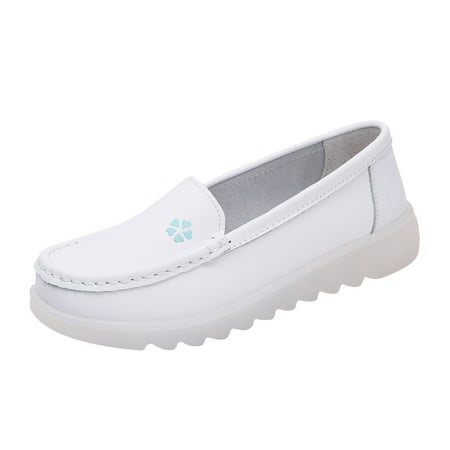 OJSFQUFP Womens Casual Shoes Women Loafers Shoes Wedges Soft Bottom Comfortable Boat Shoes Work Flats Office Shoes Retro Sneakers Women 37