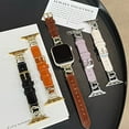 thumbnail image 4 of Slim PU Leather Band for Apple Watch 38/40/41/42mm(Series11 10), Women Elegant Watch Strap with Metal Diamond Heart Design for iWatch Series 11 10 9 8 7 6 5 4 3 2 1 SE3/2/1, Brown, 4 of 4