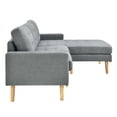 thumbnail image 5 of Shelby Collection Mid-Century Modern Polyester Upholstered Stationary Living Room Sectional with Reversible Chaise, Grey, 5 of 12