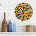 thumbnail image 3 of Yayeee 10" Wall Clock Battery Operated Quartz Round Silent Non-Ticking Home Decor,Yellow Sardines Pattern, 3 of 6