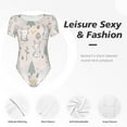 thumbnail image 6 of Uemuo Rabbit Forest Pattern Women's One Piece Short Sleeve Swimsuit Rash Guard Surfing Modest Quick-drying Swimsuit Beach Essentials-XX-Large, 6 of 9
