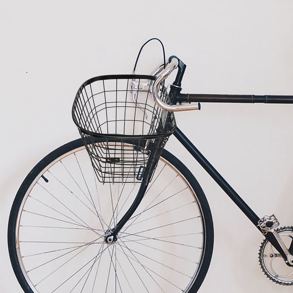 LOLIPPYY Heavy Duty Black Front Bike Basket for Adult and Scooters, Rack-Mounted Storage Solution