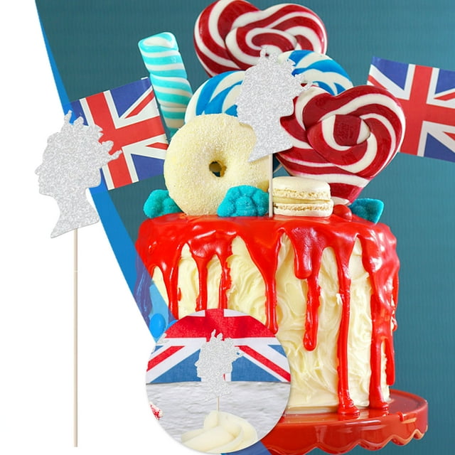 TIMIFIS Home Decor Queen's Anniversary Party Decoration Cake Insert 16PCS DecorFall