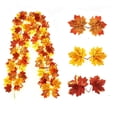 thumbnail image 3 of 69in Lighted Artificial Maple Leaf Garland, Fall Hanging, Flexible Fake Autumn Leaves Mantel Stair Railing Halloween Decor,Indoor Outdoor Fireplace Door Window Thanksgiving Farmhouse Harvest Supplies, 3 of 8
