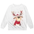thumbnail image 4 of Tanghaowl Kids Sweatshirts Print Girls Long Sleeve Crewneck Sweatshirt Casual Soft Pullover Top for Holiday Season Christmas Outfit White 4-5 Years, 4 of 4