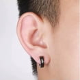 thumbnail image 6 of GKNET 1Pc Men Titanium Steel Black Ear Clip Hypoallergenic False Piercing Earring-I LOVE U, 6 of 9
