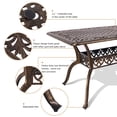 thumbnail image 6 of Haverchair 60.0”Outdoor Patio Anti-Rust Cast Aluminum Rectangle Table Set with 2.0" Umbrella Hole, 6 of 6