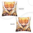 thumbnail image 3 of Funda de cojín de pana suave Demon Slayer, 18 x 18 pulgadas, funda de almohada decorativa para sofá, dormitorio, cama, silla y sala de estar, 3 of 8