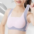 thumbnail image 2 of Girls Soft Training Bras Seamless First Bra Girls Sports Bras Longline Crop - No Pads, Chest Double Lined Pink 11-14Y, 2 of 8