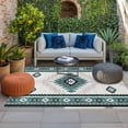 thumbnail image 2 of Green Beige Boho Outdoor Rug for Patio/Deck/Porch, Non-Slip Large Area Rug 5 x 8 Ft, Vintage Ethnic Tribal Southwestern Indoor Outdoor Rugs Washable Area Rugs, Reversible Camping Rug Carpet Runner, 2 of 8