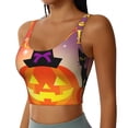 thumbnail image 2 of Goofa Halloween Printed Sports Bras for Women, High Impact Running Bra Workout Crop Tank Tops Longline Sports Bra Push up-Large, 2 of 9