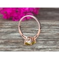 thumbnail image 3 of 10K Rose Gold 7mm Cushion Cut 1.30 Carat Champagne Diamond Moissanite Engagement Ring Solitaire Promise Ring Anniversary Gift Personalized for Brides, 3 of 5