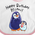 thumbnail image 4 of Inktastic Happy Birthday, Mimi- Cute Penguins Boys or Girls Baby Bib, 4 of 4