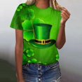 thumbnail image 2 of TSADFHJI T-Shirts Graphiques pour Femmes Adaptés à l'Impression St Pa Day Col Rond Manches Courtes Tee Tops Tunique Blouse TG Vert, 2 of 4