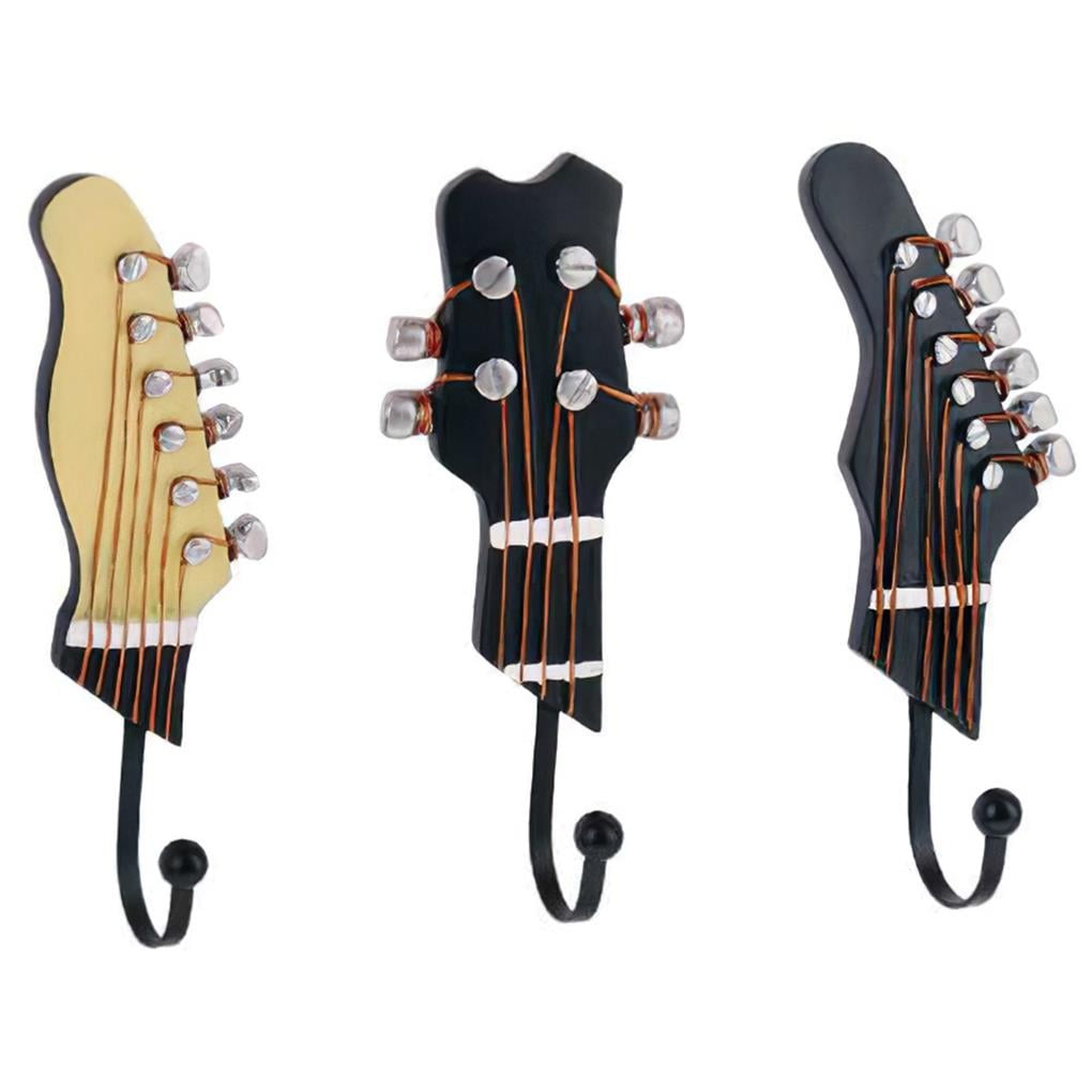 Guitar Shaped Hanging Hook Space Saving Guitar Style Wall Hanger Load