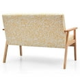 thumbnail image 5 of Gymax Modern Fabric Loveseat Sofa Couch Upholstered 2-Seat Wood Armchair Yellow Floral, 5 of 10
